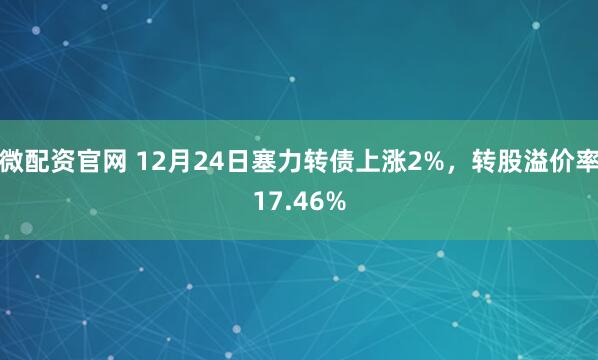 微配资官网 12月24日塞力转债上涨2%，转股溢价率17.46%