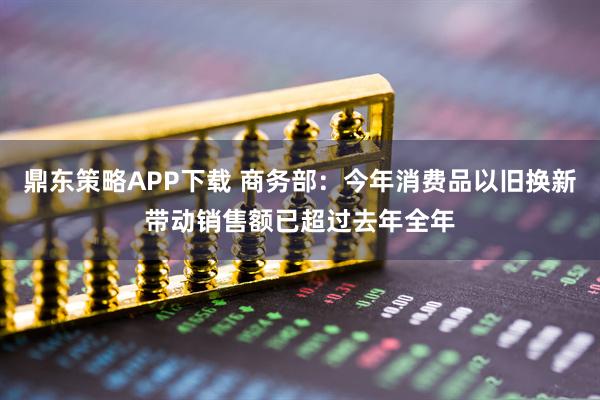 鼎东策略APP下载 商务部：今年消费品以旧换新带动销售额已超过去年全年