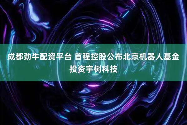 成都劲牛配资平台 首程控股公布北京机器人基金投资宇树科技