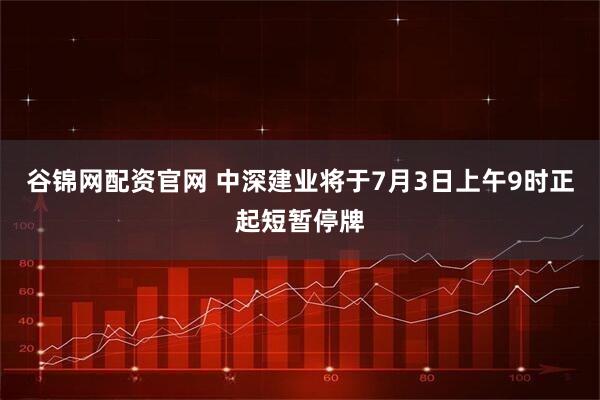 谷锦网配资官网 中深建业将于7月3日上午9时正起短暂停牌